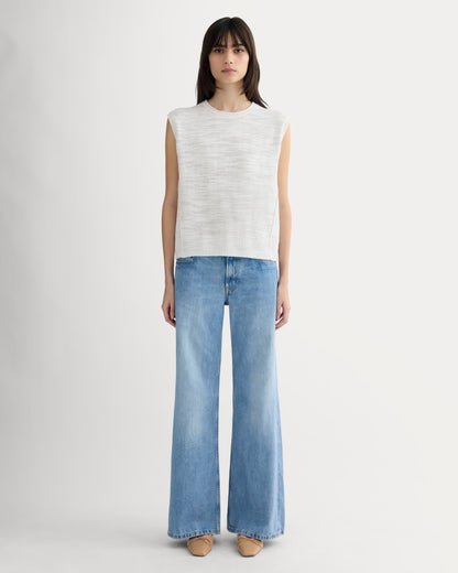 The Muscle Sweater in Cotton Linen | White