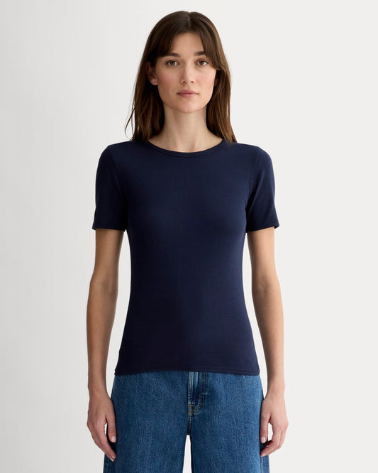 The Luxe Rib Crew | Navy