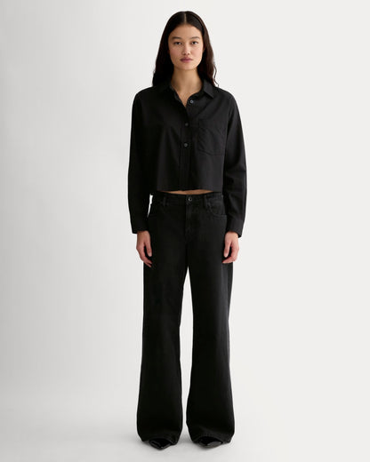 The Way-Short Shirt in Silky Cotton | Black