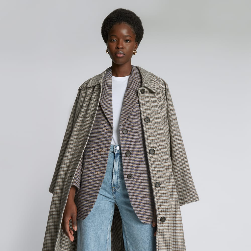 The ReWool® ’80s Blazer | Blue / Brown Houndstooth