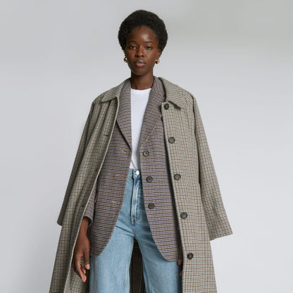 The ReWool® ’80s Blazer | Blue / Brown Houndstooth