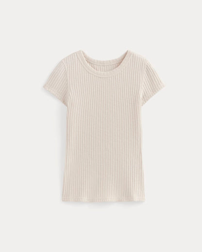The Cozy Rib Tee | Bone