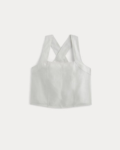 The Crossback Tank in Linen | Natural Chambray