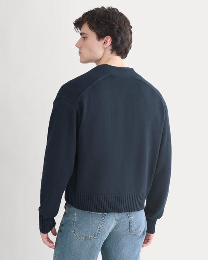 Cropped Cardigan in Everyday Cotton | Deep Navy