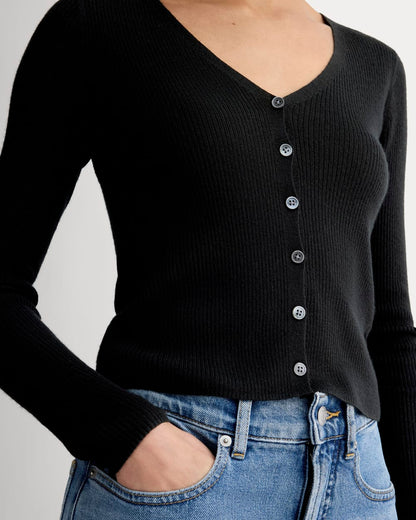 The Cardigan in Ultrasoft Merino | Black