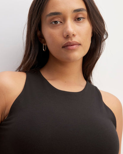 The Supima® High-Neck Riviera Dress | Black