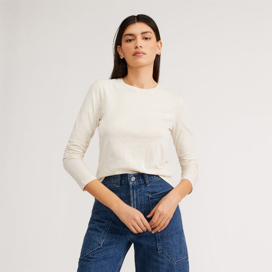 The Organic Cotton Long-Sleeve Crew | Oatmeal