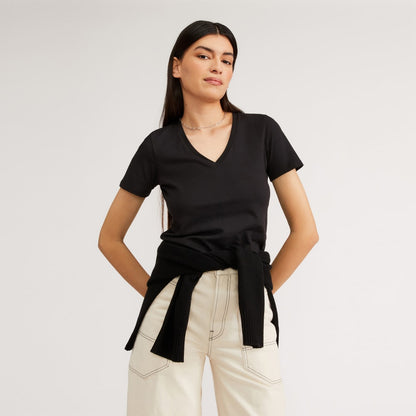 The Organic Cotton V-Neck | Black