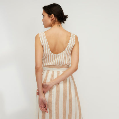 The Scoop Tank in Linen | Bone / Caramel