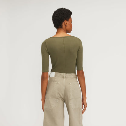 The Luxe Rib Scoop-Neck Tee | Kalamata