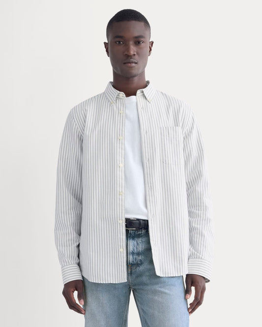 The Slim Oxford Shirt | Bone/Navy | Tall