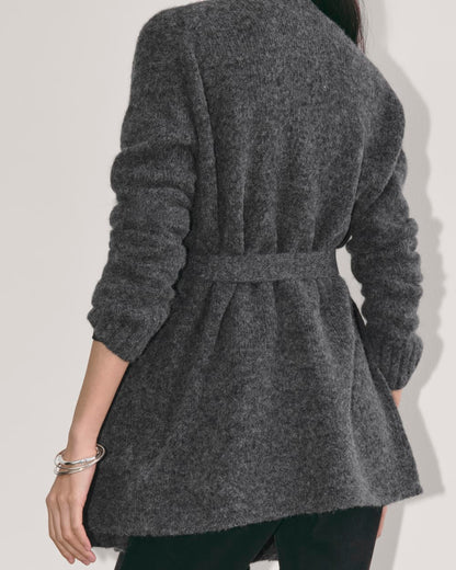 The Robe Cardigan in Alpaca | Dark Charcoal