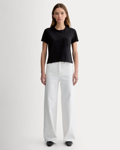 The Box-Cut Tee in Essential Cotton | Black | Pocket