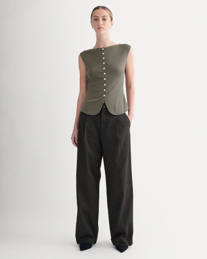 Sleeveless Button-Up in Butterluxe | Taupe