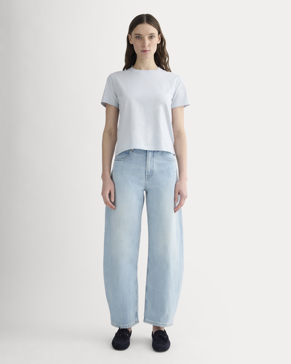 The Box-Cut Tee in Essential Cotton | Air Blue | No Pocket