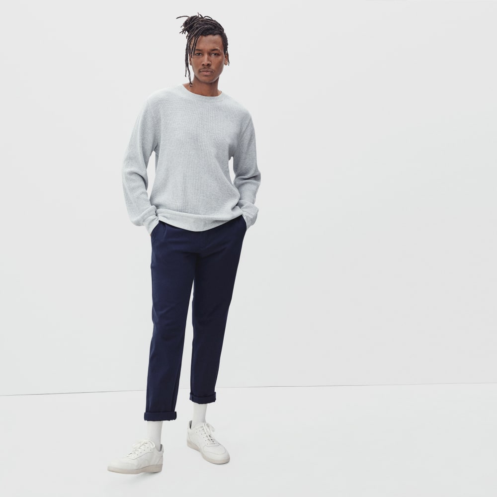The Waffle Long-Sleeve Crew Tee | Heathered Light Grey
