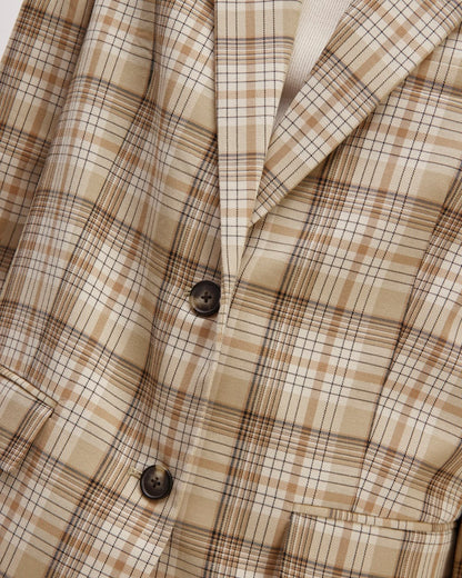 The Oversized Blazer in Buttersmooth | Pale Khaki Plaid