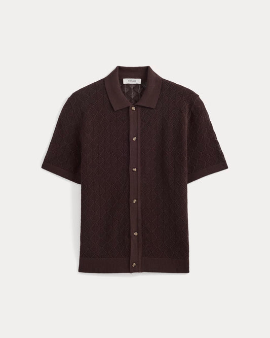 Open-Knit Resort Shirt | Coffee Bean