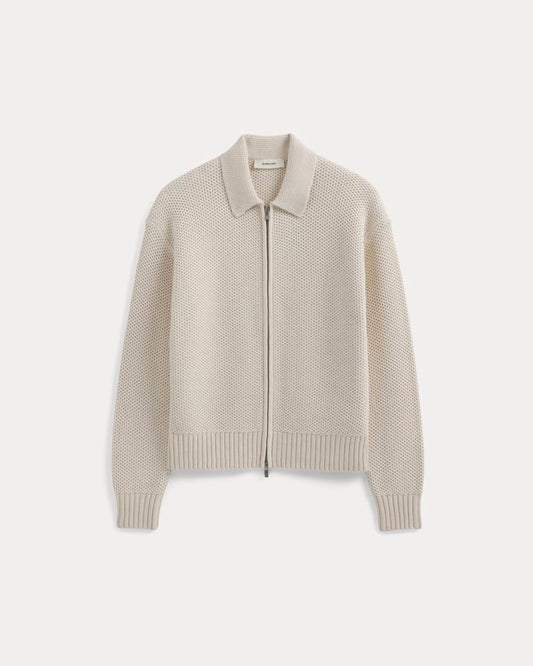 Honeycomb Sweater Jacket | Heathered Oat