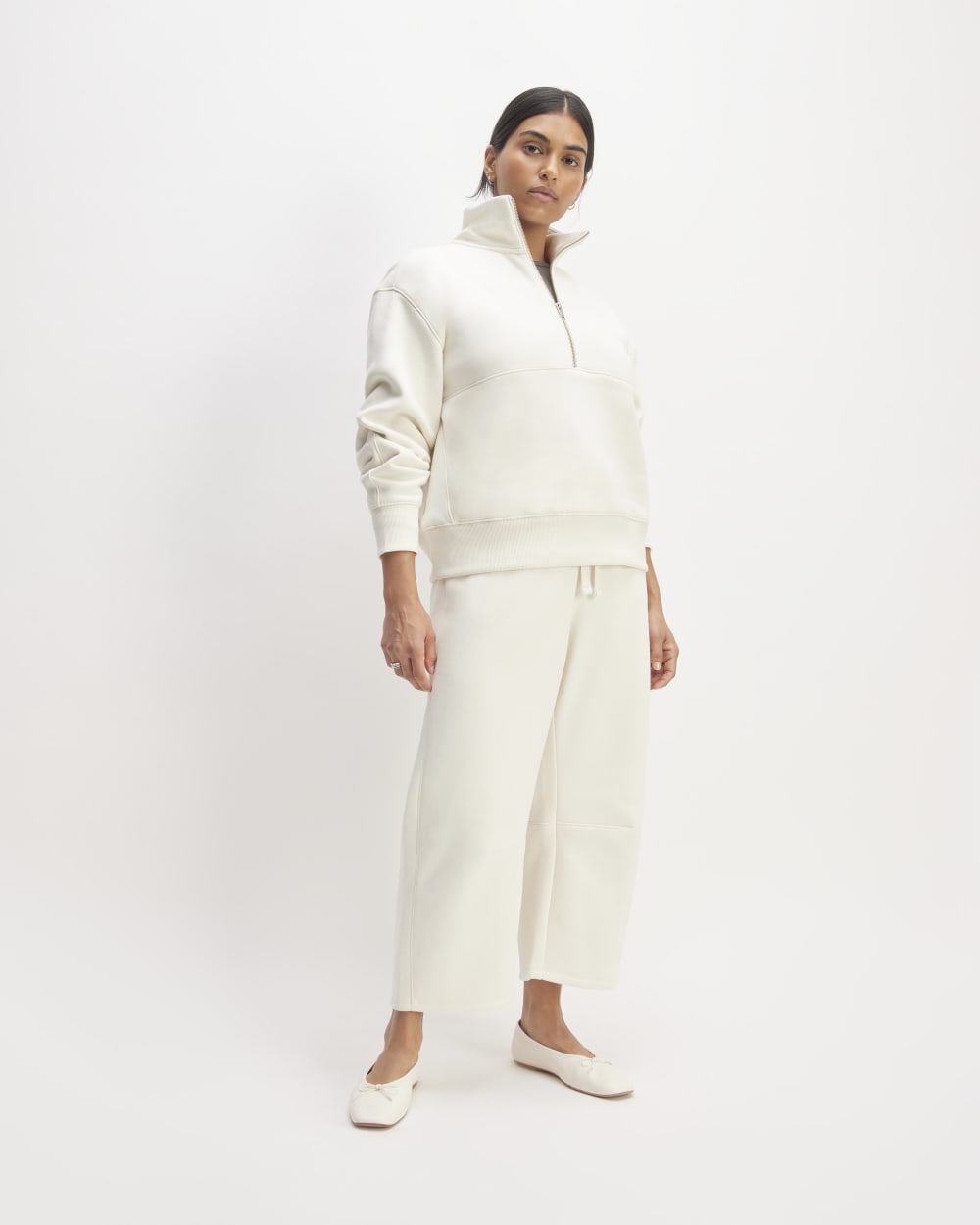 The ReTrack Half-Zip Sweatshirt | Bone