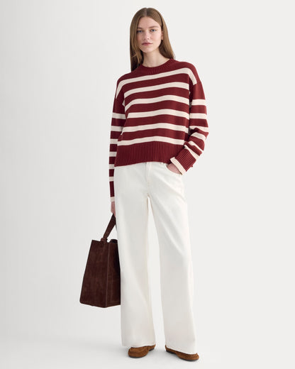 The Boxy Sweater in Everyday Cotton | Merlot / Canvas