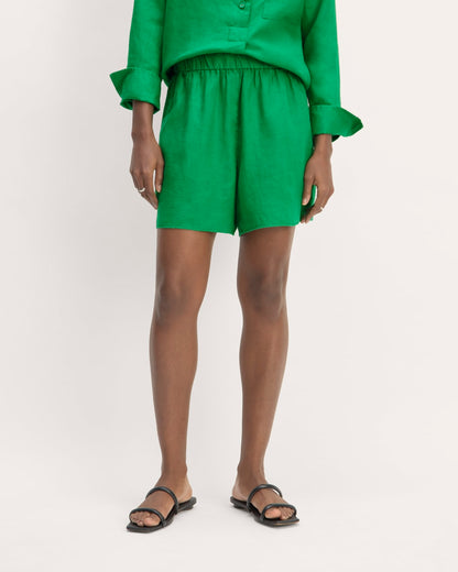 The Linen Easy Short | Grass Green