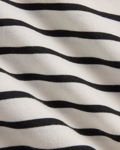 The Box-Cut Tee in Essential Cotton | Bone / Black | No Pocket