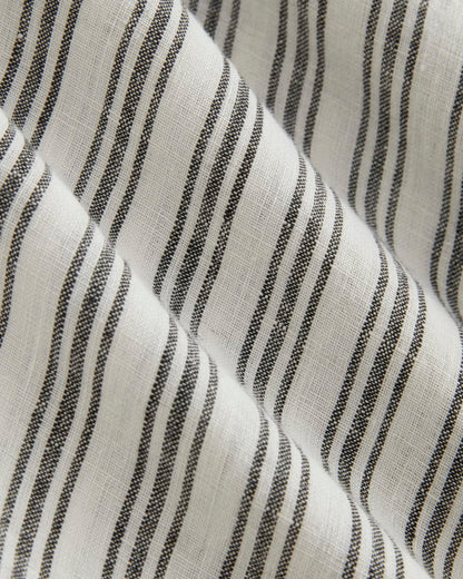 The Resort Shirt in Linen | Bone / Black