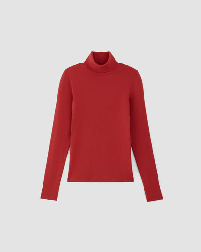 The Luxe Rib Turtleneck | Haute Red