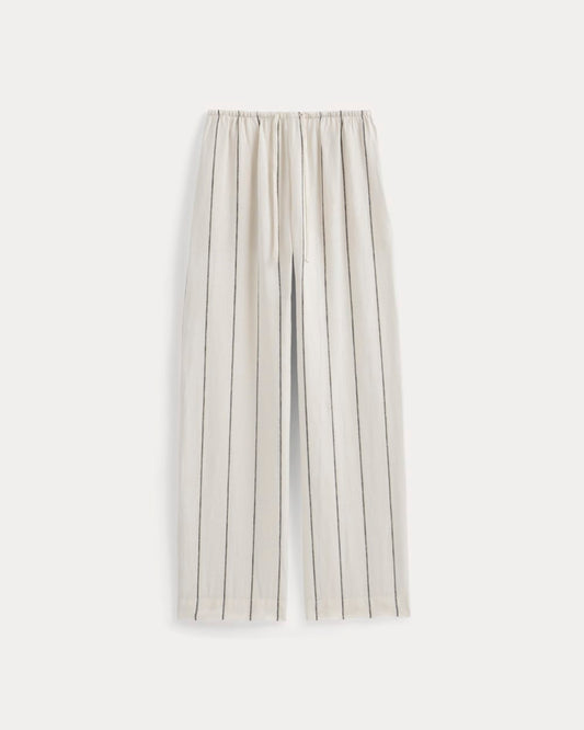 The Drawstring Pant in Linen | Gardenia/Meteorite