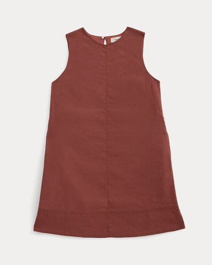The Shift Dress in Stretch Linen | Henna Red