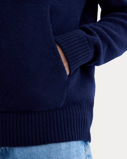 The Felted Merino Hoodie | Deep Navy