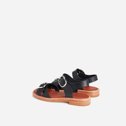The Twin Buckle Sandal | Black