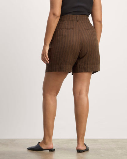 The Linen Way-High® Drape Short | Cocoa / Black