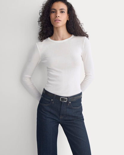 Tissue Long-Sleeve Crew | Bone
