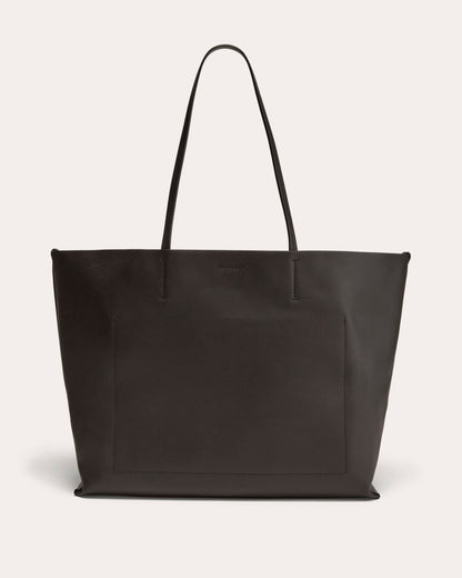 The Luxe Italian Leather Tote | Black