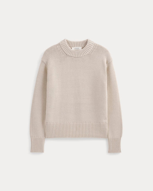 Oversized Cocoon Crew in Elevated Cotton | Peyote