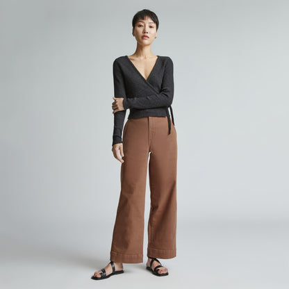 The Organic Wide-Leg Pant | Carob Brown