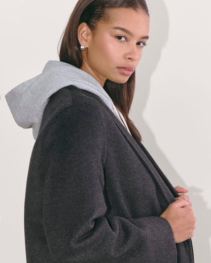 The Topcoat in Wool | Dark Charcoal Melange
