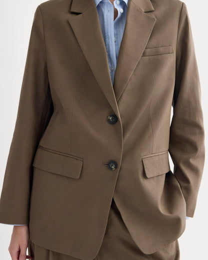 The Oversized Blazer in Buttersmooth | Deep Taupe