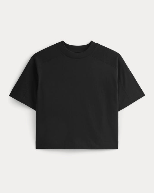 Oversized Seamed Tee | Black