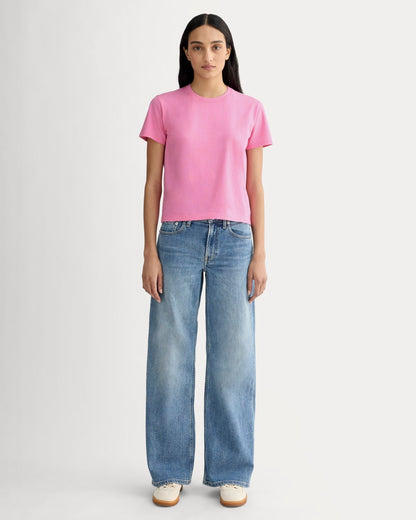 The Box-Cut Tee in Essential Cotton | Deep Pink  | No Pocket