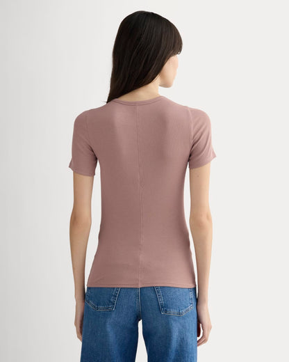 The Luxe Rib Crew | Rose Dusk