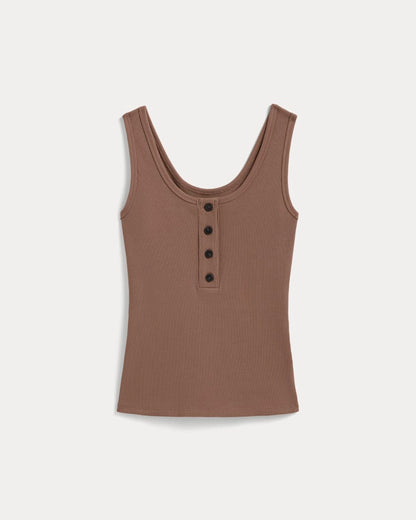 The Selfie Henley Tank | Mocha