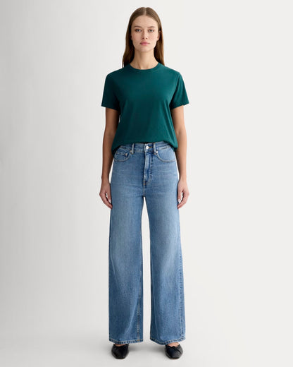 The Box-Cut Tee in Essential Cotton | Dark Sea | No Pocket