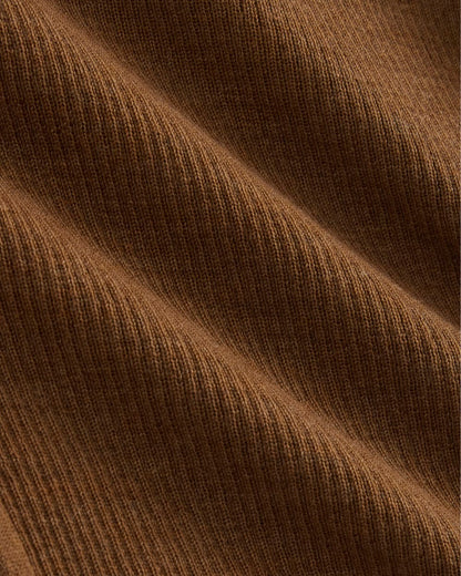 The Cropped Crew Top in Ultrafine Merino | Heathered Toffee