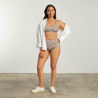 The Square-Neck Bikini Top | Honey Floral