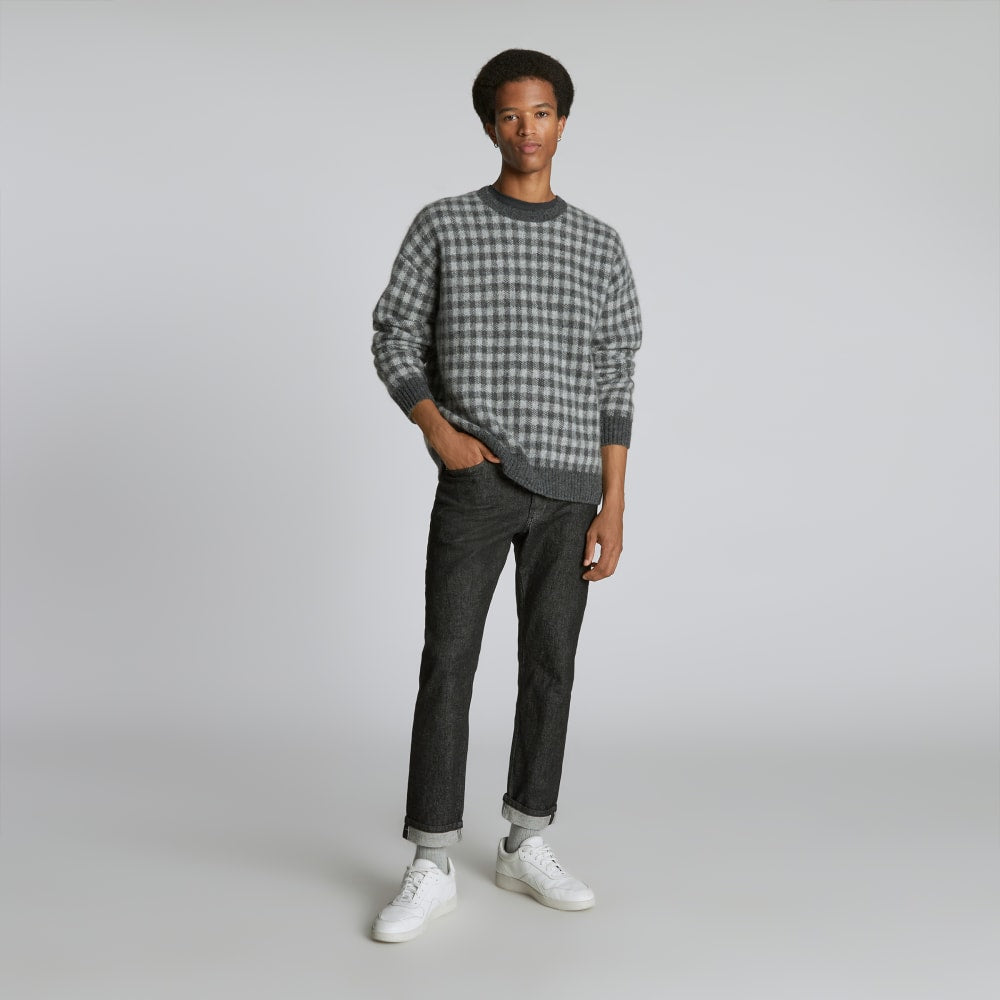 The Alpaca Crew | Light Heather Grey / Dark Charcoal Buffalo Check