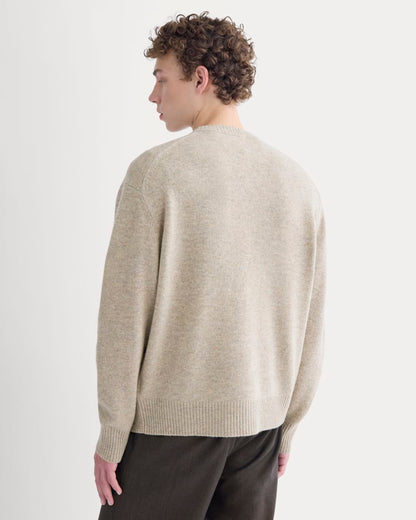 Luxe Merino Crew Cardigan | Heather Gravel