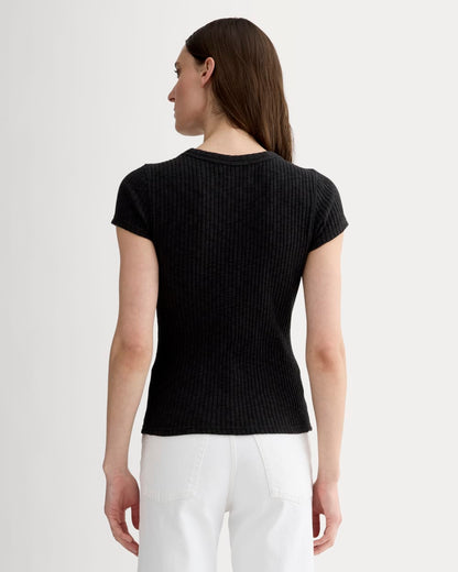 The Cozy Rib Tee | Black